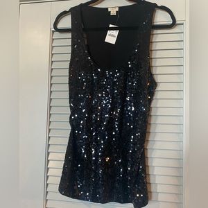 JCrew sequin tank, black